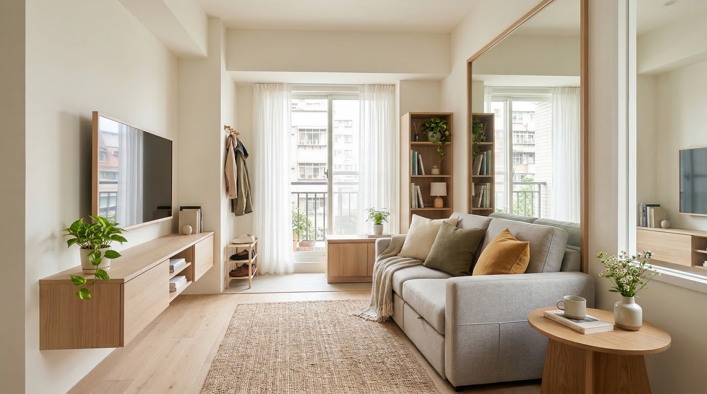 小坪數客廳設計攻略 2026｜4 個視覺放大原則、傢俱選擇與收納技巧